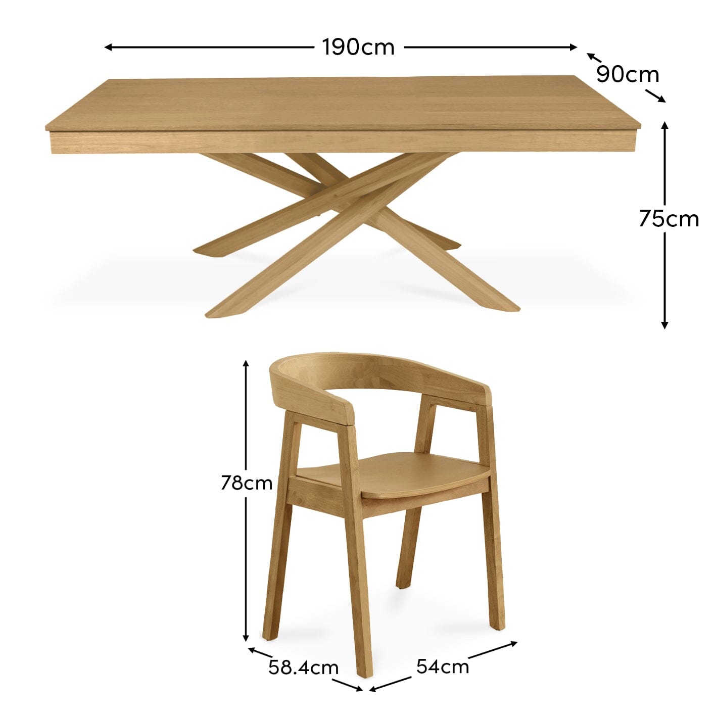 Amelia Pale Oak Extendable Dining Table Set - 6 Seater - Pale Oak Armchairs - Laura James 