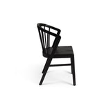 Amelia Whitewash Dining Table Set - 6 Seater - Black Spindle Back Chairs - Black Legs