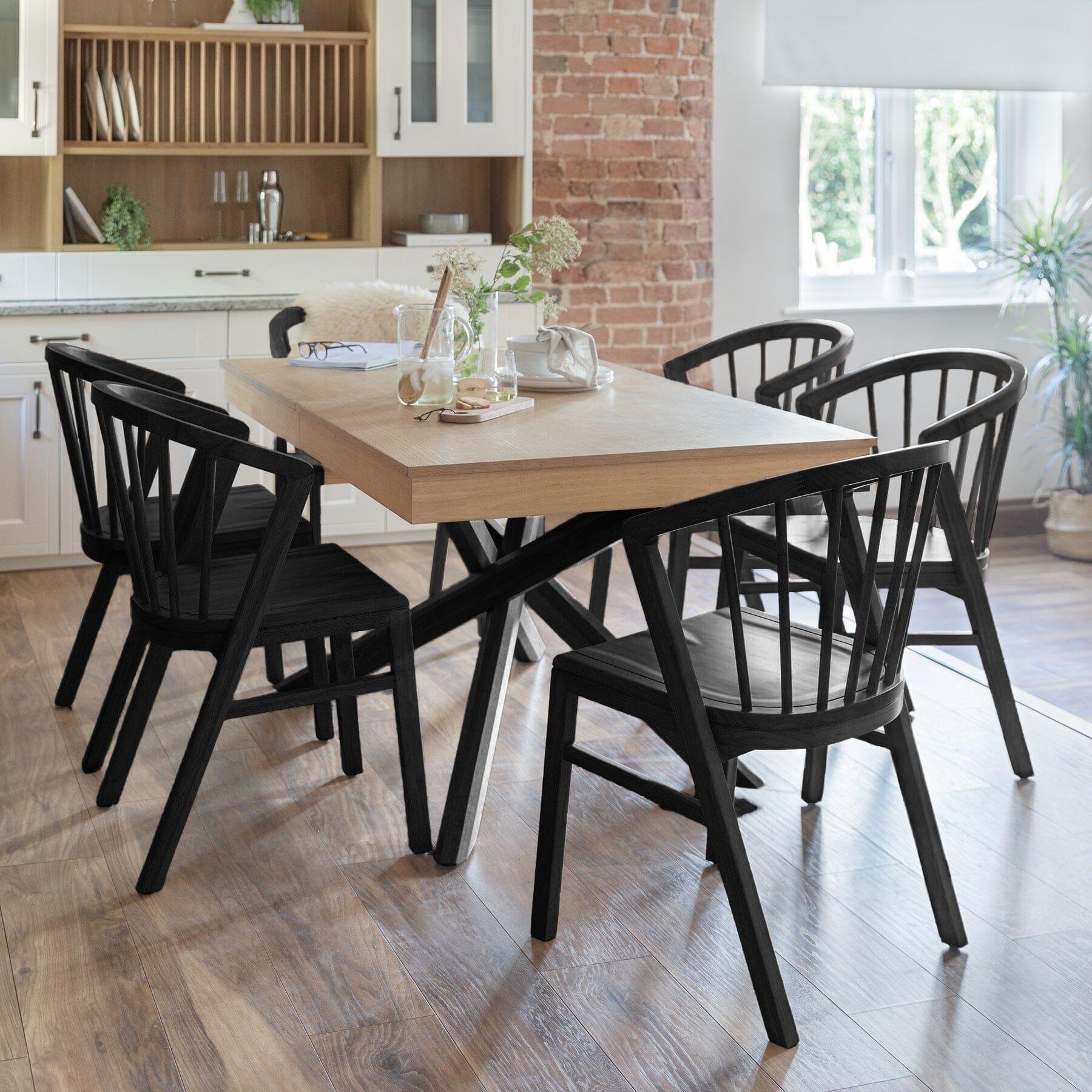 Amelia Whitewash Dining Set with Spindle Back Chairs Laura James