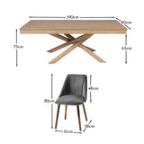 Amelia Whitewash Dining Table Set - 6 Seater - Freya Grey Dining Chairs with Whitewash Oak Legs - Laura James