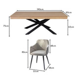Amelia Whitewash Dining Table Set - 6 Seater - Freya Oatmeal Carver Chairs With Black Legs - Laura James