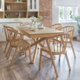 Amelia Pale Oak  Extendable Dining Table Set - 6 Seater - Pale Oak Spindle Back Chairs - Laura James 