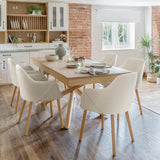 Freya Light Beige Dining Chairs - Set of 2 - Pale Oak Legs - Laura James