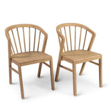 Amelia Whitewash Extendable Dining Table Set - 6 Seater - Light Oak Spindle Back Chairs