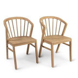 Mabel Pale Oak Wooden Spindle Dining Chairs - Set of 2
- Laura James 