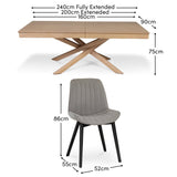 Amelia Whitewash Extending Dining Table Set - 6 Seater - Bella Dining Chairs - Black Legs = Laura James 
