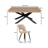 Amelia Whitewash Extending Dining Table Set - 6 Seater - Dolly Dining Chairs with Black Legs - Laura James