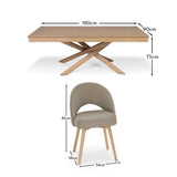 Amelia Whitewash Dining Table Set - 6 Seater - Marilyn Soft Beige Dining Chairs - Whitewash Legs - Laura James