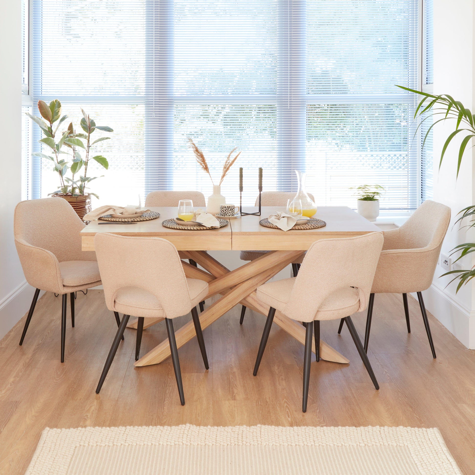 Amelia whitewash wood extendable dining table - Laura James
