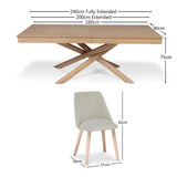 
Amelia Whitewash Extendable Dining Table Set - 6 Seater - Freya Boucle Dining Chairs with Whitewash Leg - Laura James 