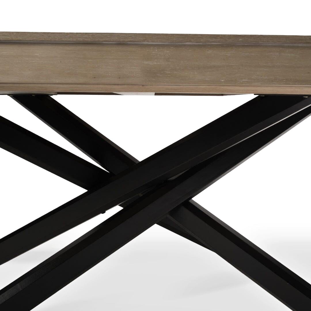 Amelia Whitewash Wood Dining Table - Non Extendable - Black Legs - Laura James
