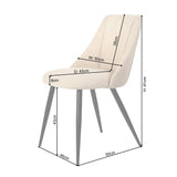 Amy Dining Chair - set of 2 - Boucle with Black Legs