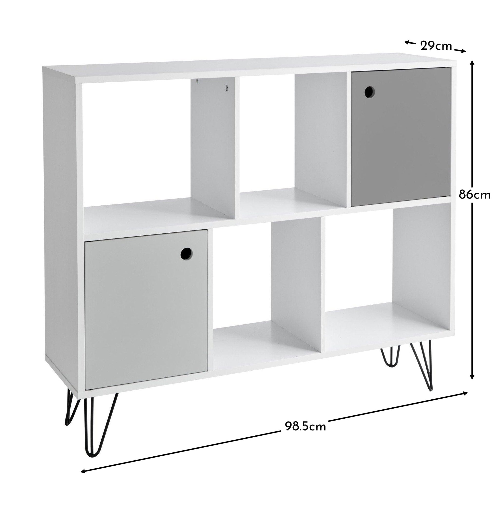 Anderson Cube Storage Unit White with Grey Cupboards Laura James