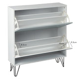 Anderson Shoe Cabinet - 2 Door - White & Grey