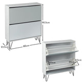 Anderson Shoe Cabinet - 2 Door - White