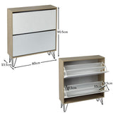 Anderson Shoe Cabinet - 2 Door - Oak Effect & White