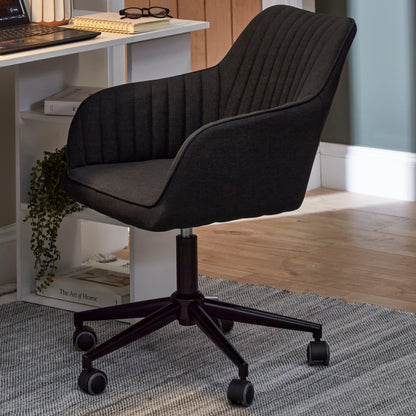 Anna Office Chair - Dark Grey with Black Legs - Laura James