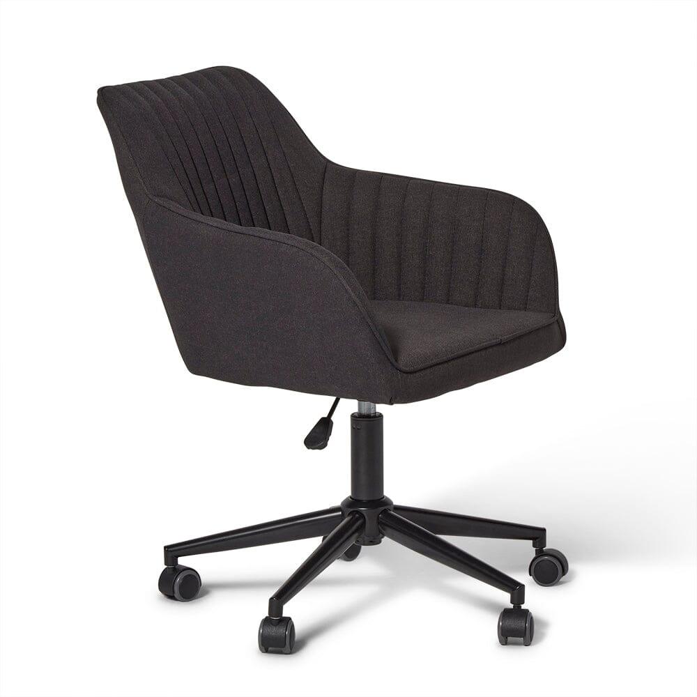 Anna swivel office chair - dark grey and black - Laura James