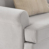 Annabelle corner sofa with chaise Cloud Grey with Pale Oak Legs - Laura James