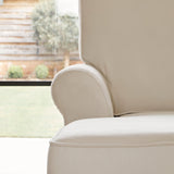 Annabelle corner sofa with chaise Natural Ivory with Dark Oak Legs - Laura James