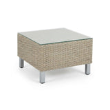 Aria 7 Seater Rattan Garden Sofa Set with Footstool & Coffee Table - Light Grey - Laura James 
