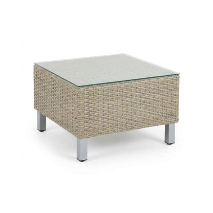 Aria 7 Seater Rattan Garden Sofa Set with Footstool & Coffee Table - Light Grey - Laura James 