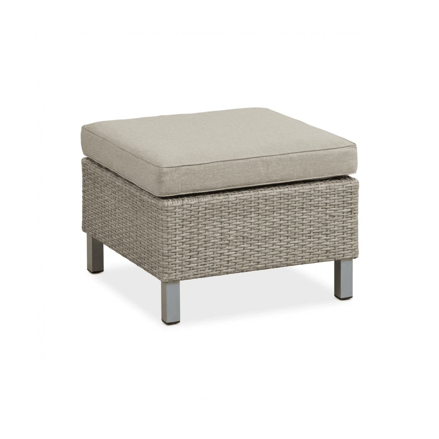Aria 7 Seater Rattan Garden Sofa Set with Footstool & Coffee Table - Light Grey - Laura James 
