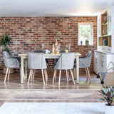 Ella Pale Oak Dining Table Set - 6 Seater - Freya Oatmeal Carver Chairs - 160cm - Laura James