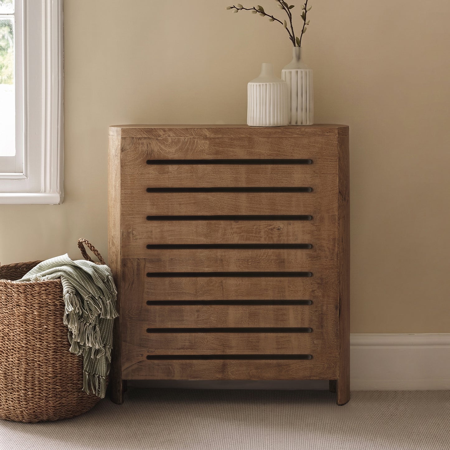 Asha Small Radiator Cover - Almond Brown - Laura James 