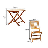 Ashby 4 Seater Round Wooden Garden Dining Set With Cream Parasol - Laura James