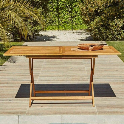 Ashby 4 Seater Wooden Rectangular Garden Armchair Dining Set with Cream LED Premium Parasol - 120cm