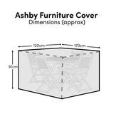 Ashby Rectangular Table 4-Seater Raincover - 170x120x91cm
