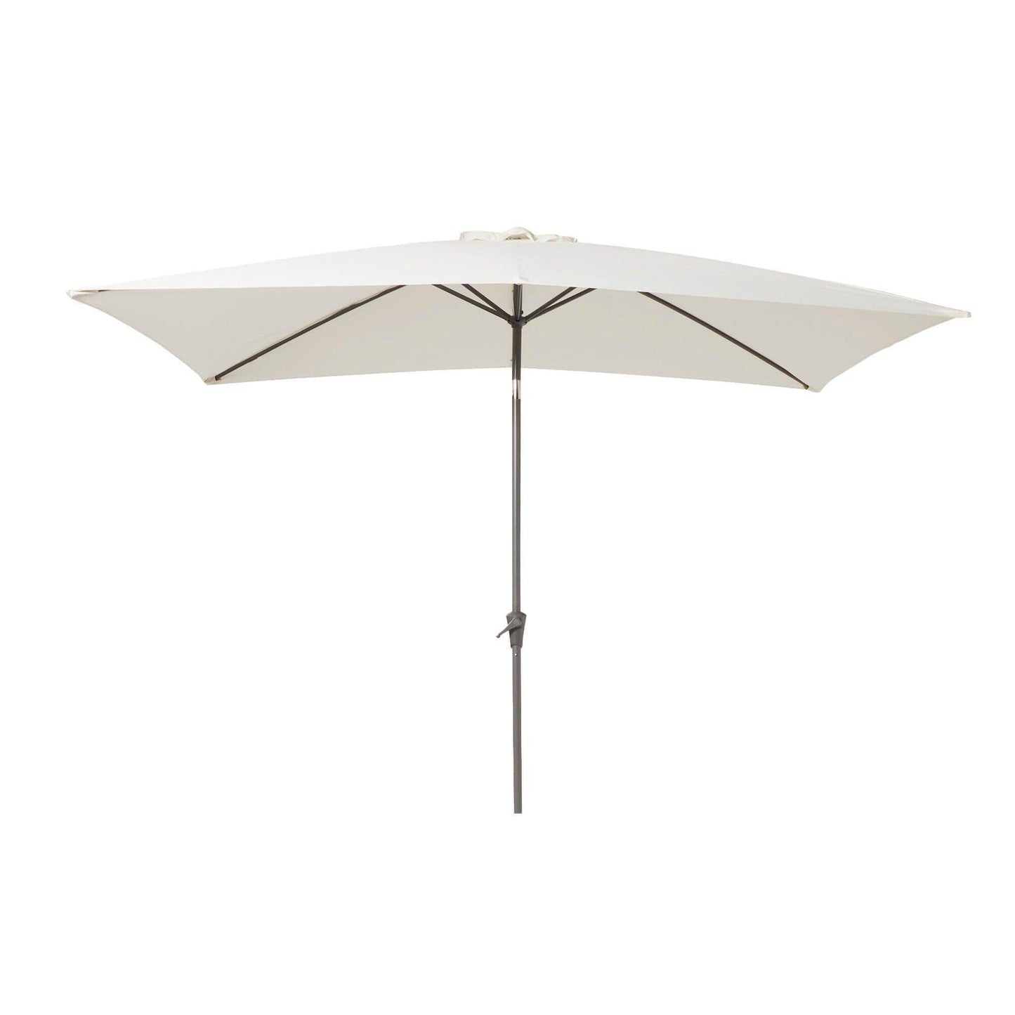 Ashby 4 Seater Round Wooden Garden Dining Set with Cream LED Premium Parasol  - 100cm