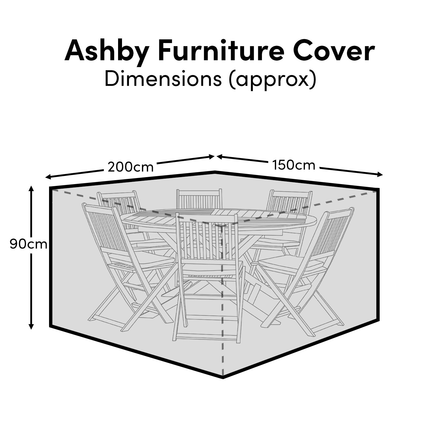 Ashby Round Table 6-Seater Raincover - 200x150x90cm