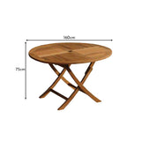 Ashby 8 Seater Wooden Round Folding Garden Dining Table - 160cm - Laura James