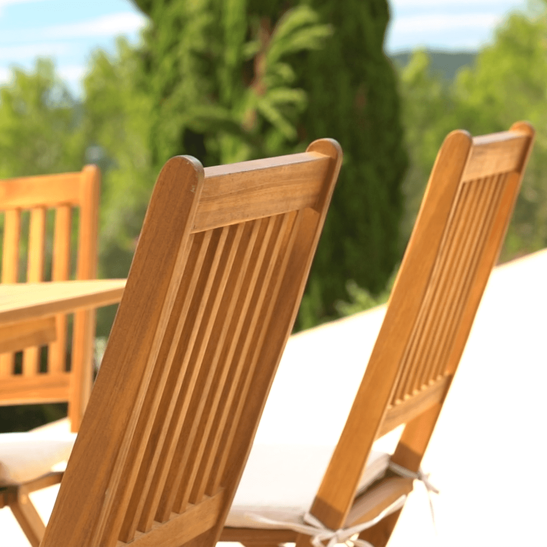 Ashby Set of 2 Armless Wooden Folding Chairs - Laura James