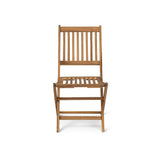 Ashby Wooden Armless Garden Folding Chairs - Set of 2 - Laura James