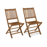 Ashby Wooden Armless Garden Folding Chairs - Set of 2 - Laura James