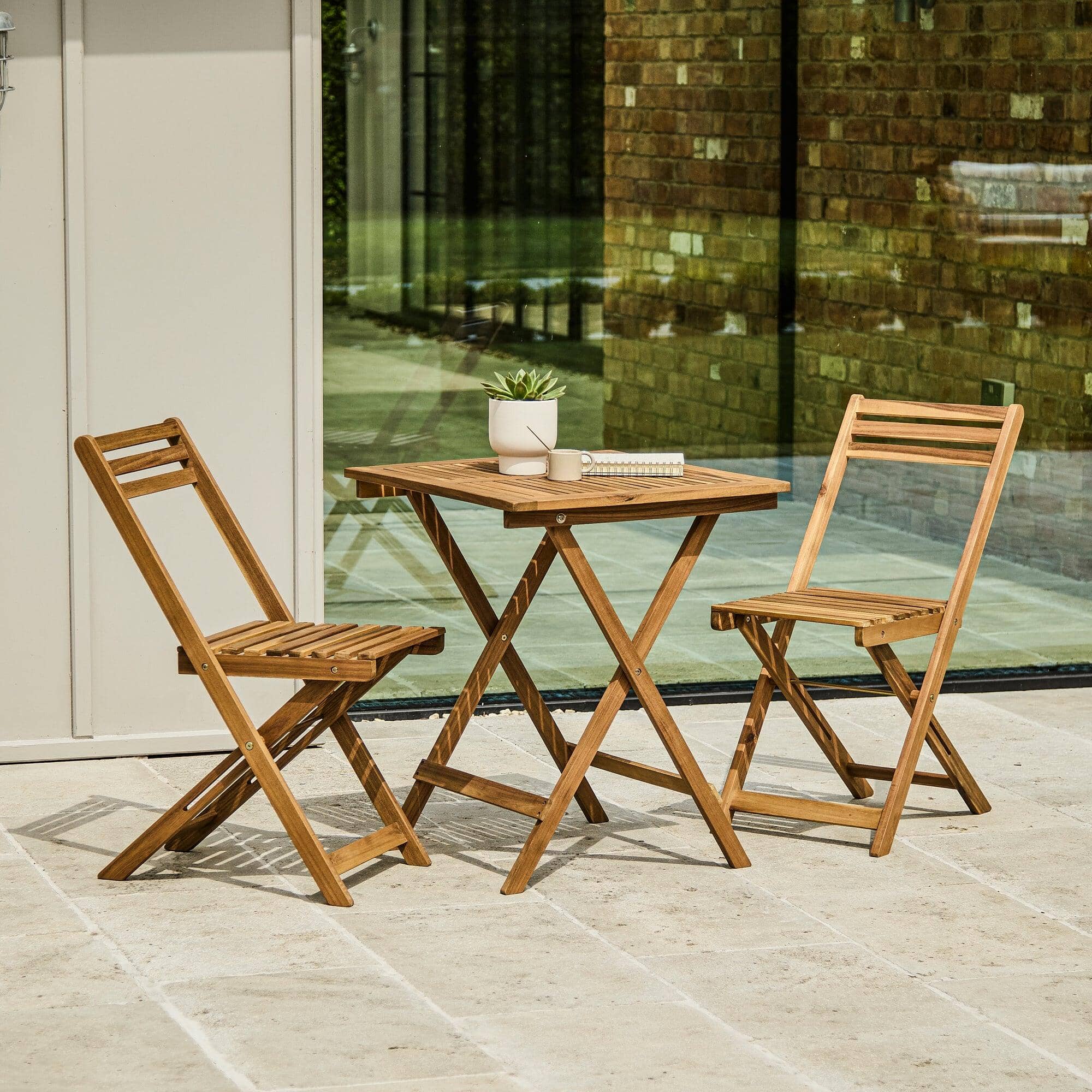 Wooden bistro set discount