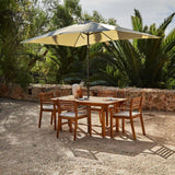 Aspen 4 Seater Wooden Extendable Garden Dining Set with Cushions - Premium Cream LED Parasol - Laura James