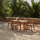 Aspen 4 Seater Wooden Extendable Garden Dining Set with Cushions - Premium Cream LED Parasol