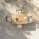 Aspen 4 Seater Wooden Garden Dining Set with Grey Parasol - 140cm to 200cm
