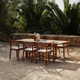 Aspen 6 Seater Wooden Extendable Garden Dining Set with Grey Parasol - 160-240cm - Laura James