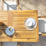 Aspen 8 Seater Wooden Extendable Garden Dining Set with Cushions - Grey LED Premium Parasol