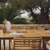 Aspen 8 Seater Wooden Extendable Garden Dining Set with Cushions - Grey LED Premium Parasol