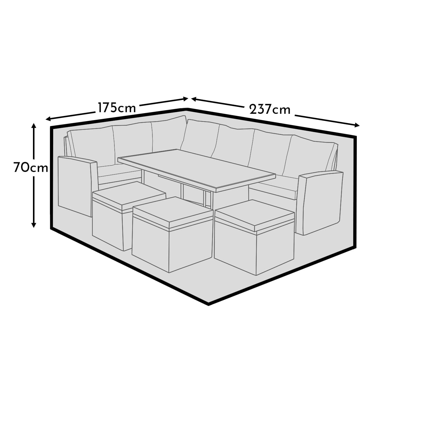 Aston 9 Seater Rattan Sofa Set Garden Furniture Cover