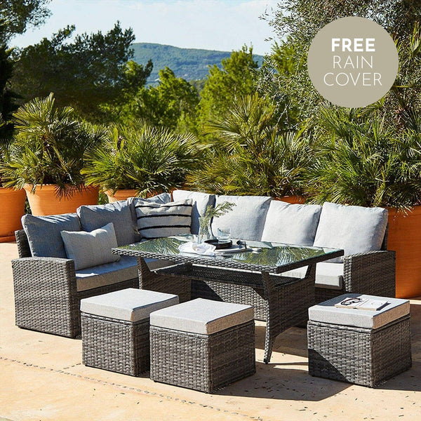 Aston Black & Grey Rattan Sofas Laura James