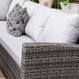Aston rattan corner sofa set - grey lean over parasol - 9 seater - grey - Laura James