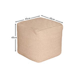 Atcham Clay/Natural Wool & Cotton Ottoman Stool - 45cm X 45cm