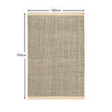 Outlet - Atcham Black/Natural Pebble Wool with Cotton Rug - 120 x 170cm